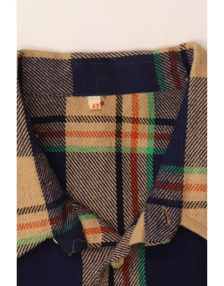 Vintage Mens Flannel Shirt Size 47 2XL Multicoloured Check