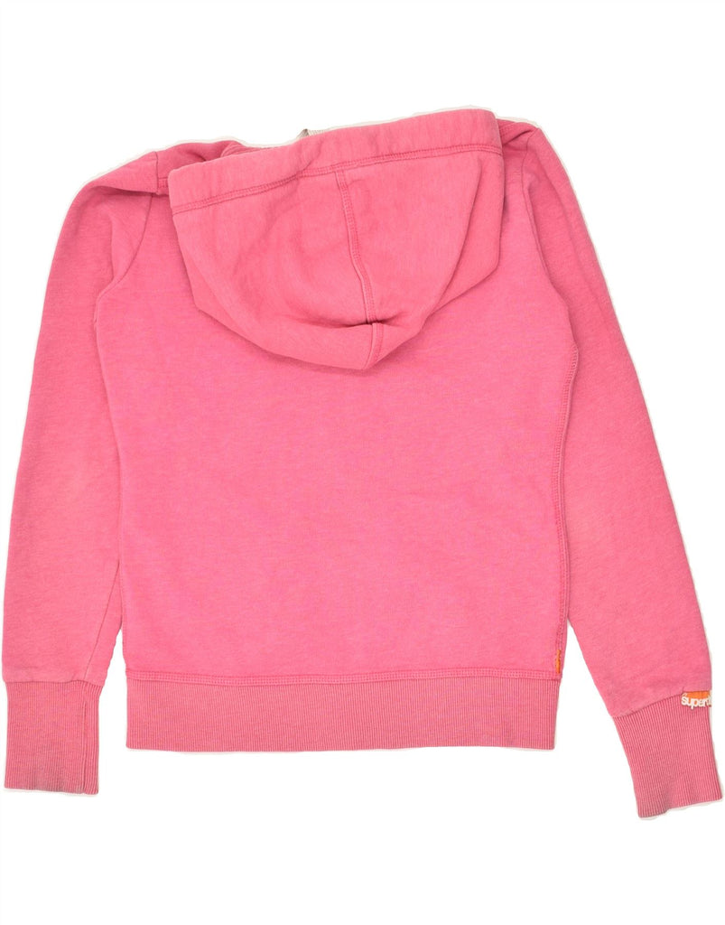 SUPERDRY Womens Zip Hoodie Sweater UK 10 Small Pink Cotton | Vintage Superdry | Thrift | Second-Hand Superdry | Used Clothing | Messina Hembry 