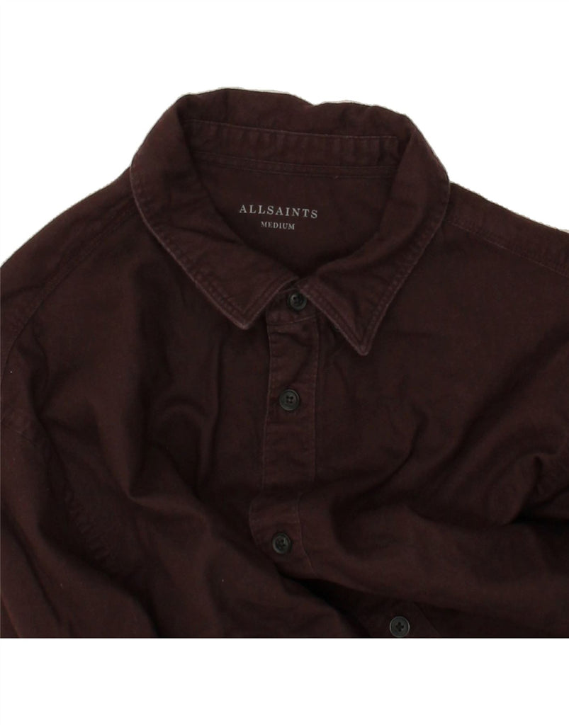 ALL SAINTS Mens Shirt Medium Burgundy Cotton | Vintage All Saints | Thrift | Second-Hand All Saints | Used Clothing | Messina Hembry 