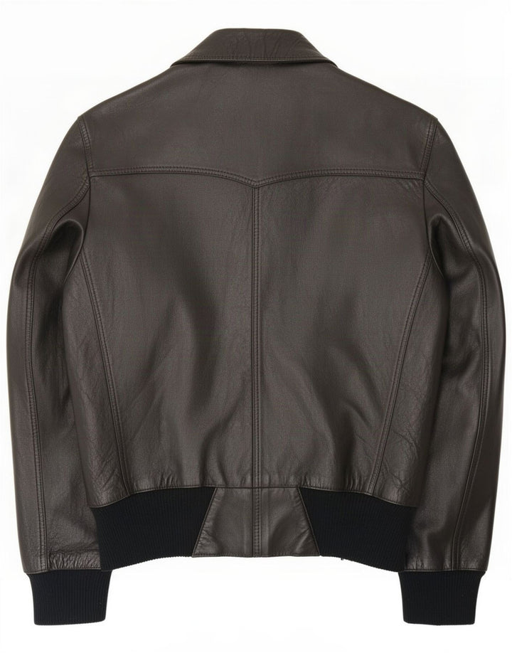Vintage Mens Leather Jacket IT 52 XL Black