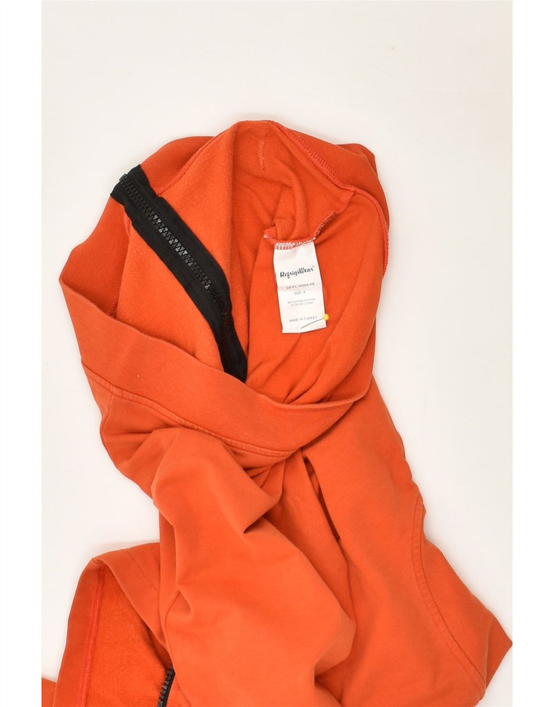 REFRIGIWEAR Girls Zip Hoodie Sweater 7-8 Years Orange Cotton | Vintage Refrigiwear | Thrift | Second-Hand Refrigiwear | Used Clothing | Messina Hembry 