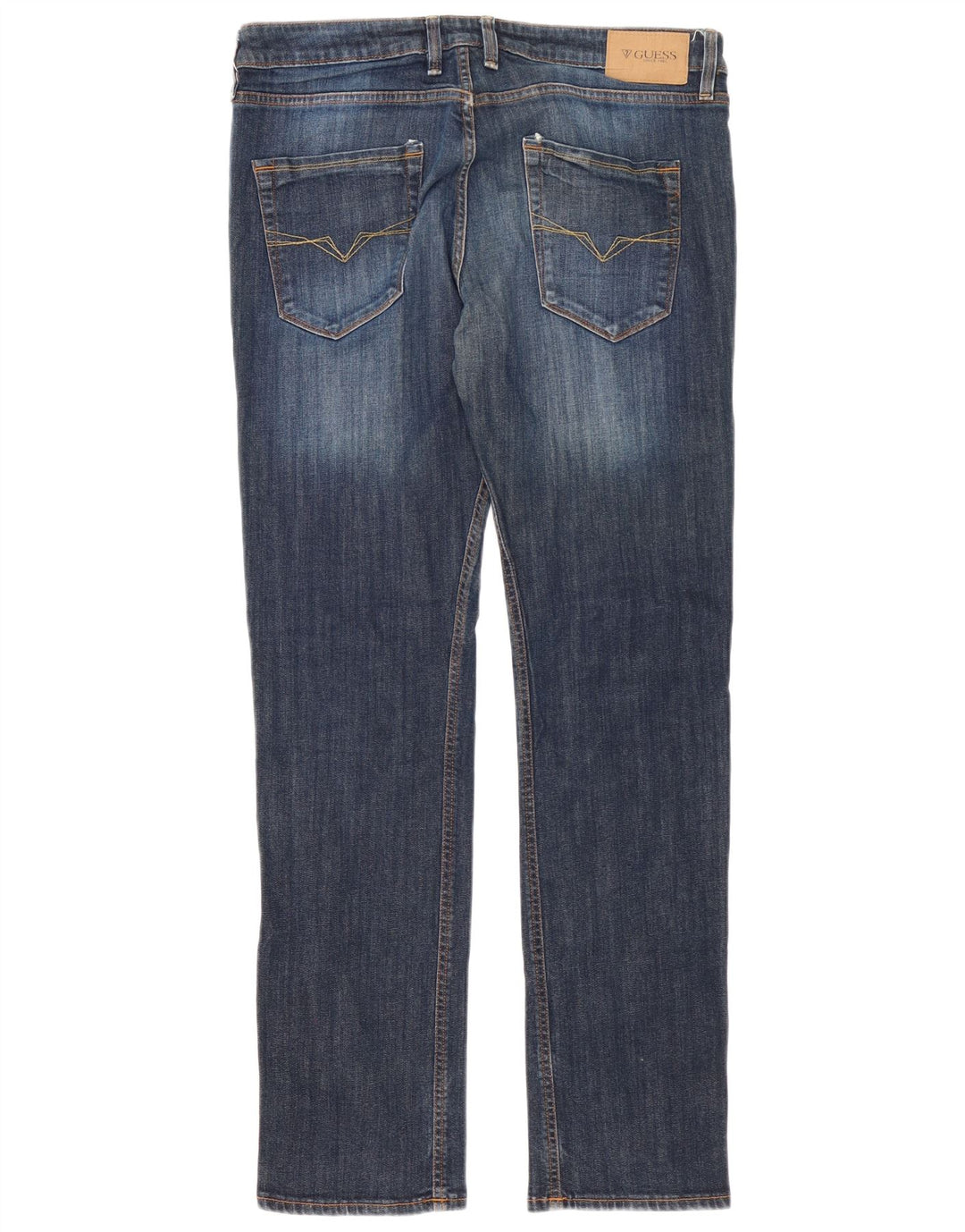 Guess Mens Slim Jeans W34 L34 Navy Blue Cotton