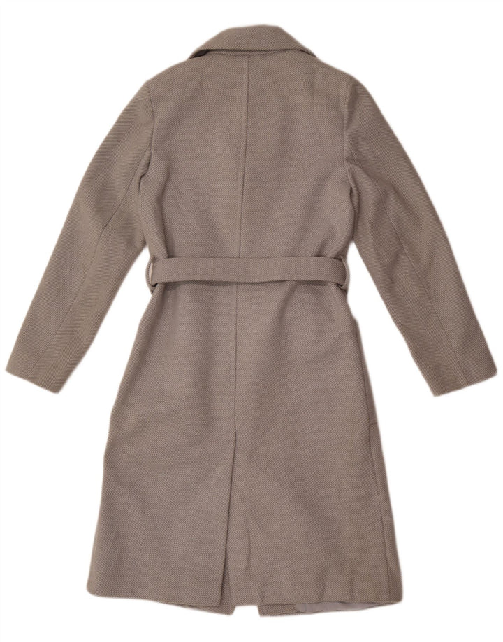 Marks & Spencer Womens Overcoat UK 8 Small Grey Polyester