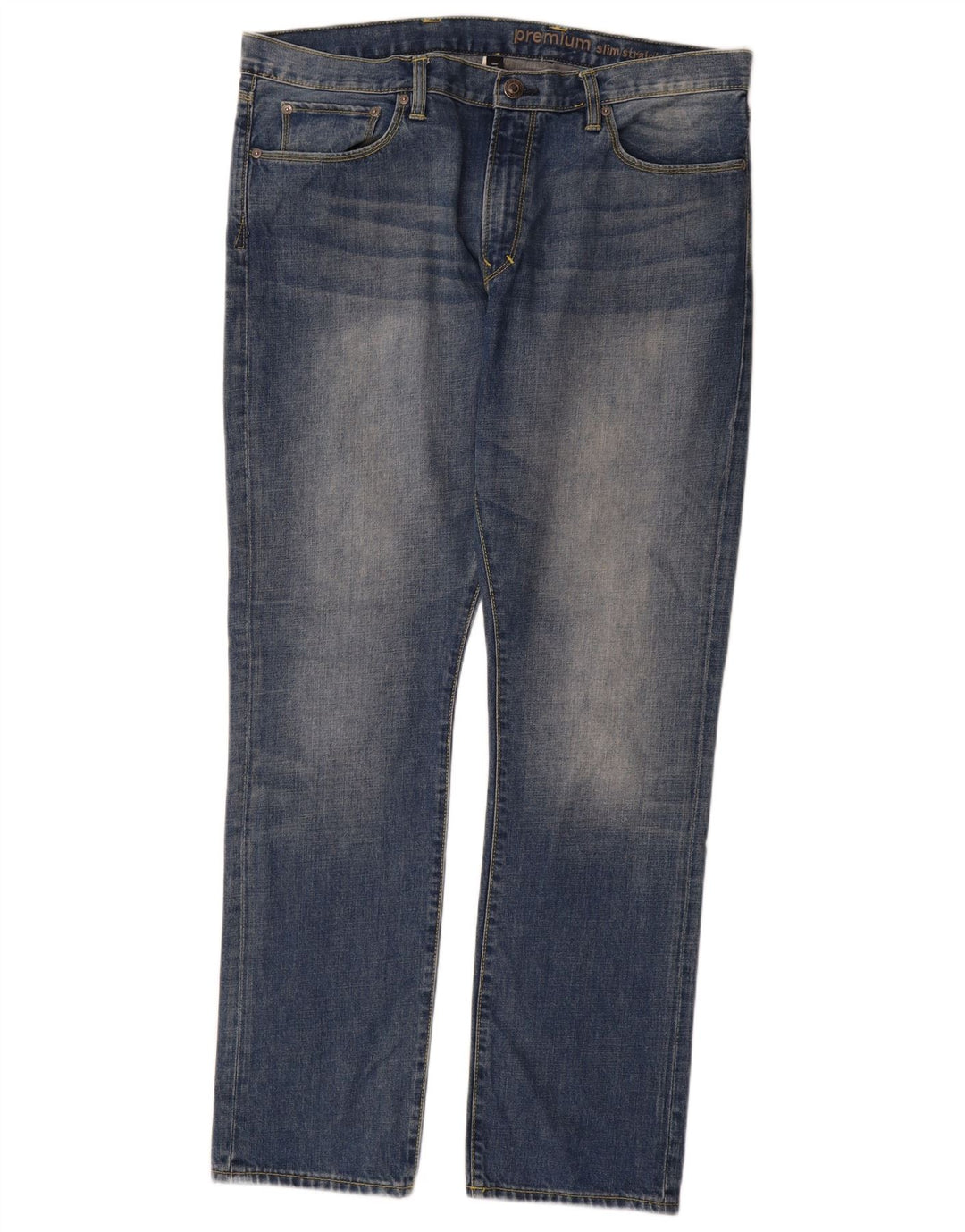 Gap Mens Premium Slim Straight Jeans W36 L32 Blue Cotton