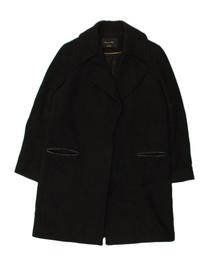 MASSIMO DUTTI Womens Overcoat EU 42 Large Black Wool | Vintage Massimo Dutti | Thrift | Second-Hand Massimo Dutti | Used Clothing | Messina Hembry 