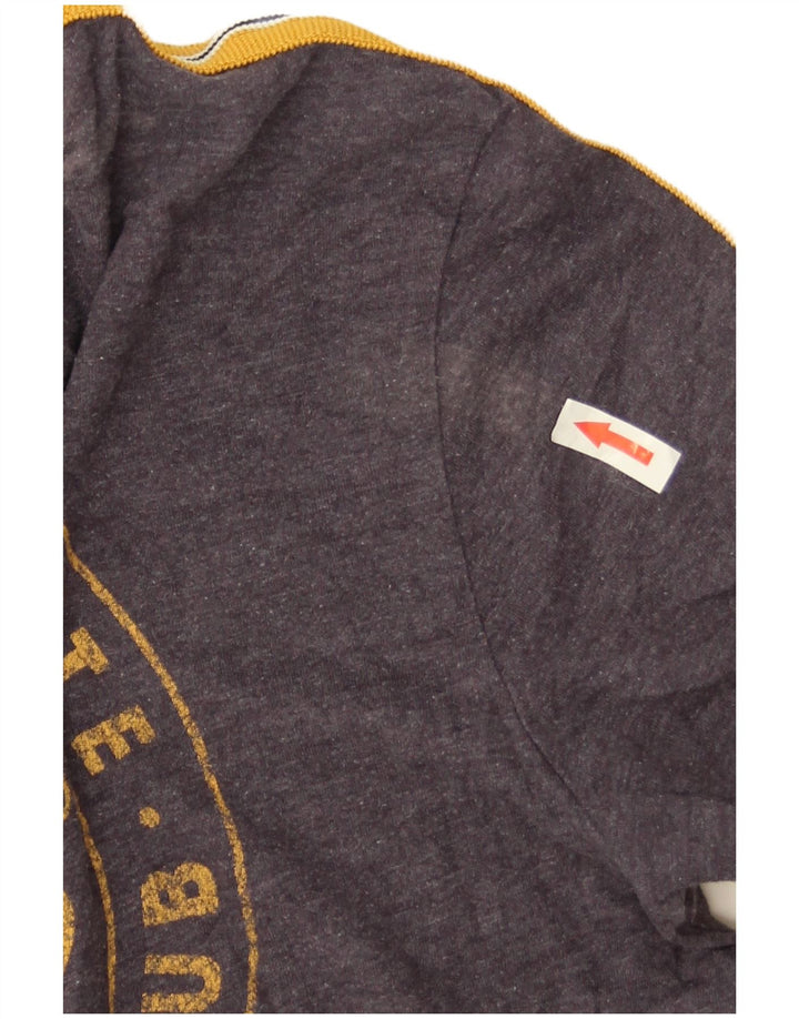 Superdry Womens Graphic T-Shirt Top UK 12 Medium Grey Cotton