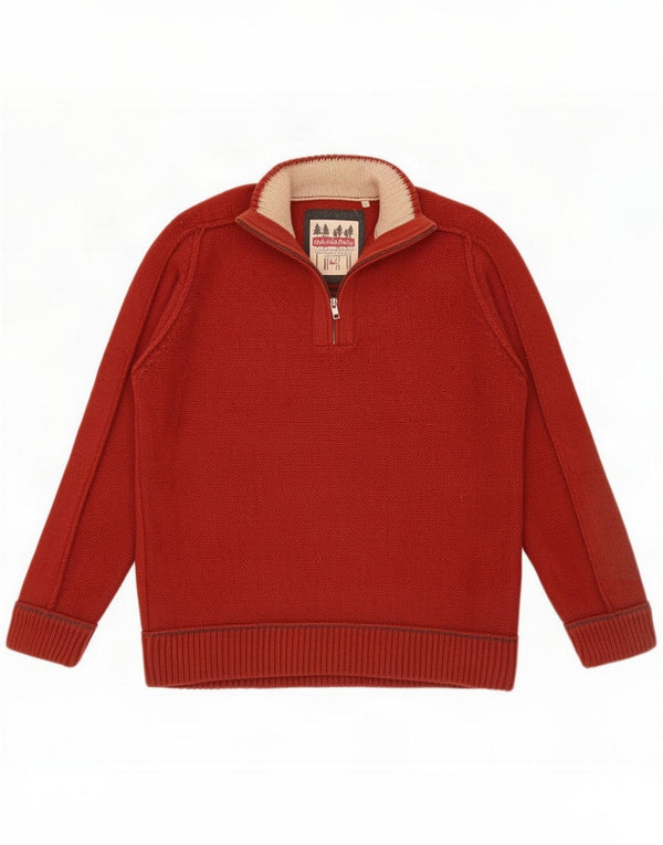 Mantaray Mens Zip Neck Sweatshirt Jumper Large Red Cotton