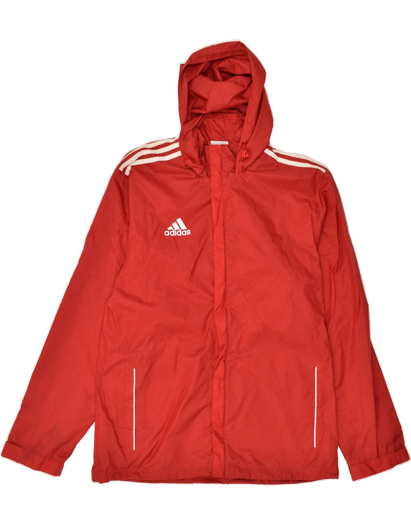 ADIDAS Mens Hooded Rain Jacket UK 40/42 Medium Red Polyester | Vintage Adidas | Thrift | Second-Hand Adidas | Used Clothing | Messina Hembry 