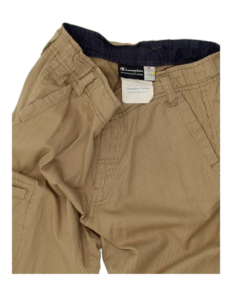 CHAMPION Boys Cargo Shorts 9-10 Years Medium W26 Beige Striped | Vintage Champion | Thrift | Second-Hand Champion | Used Clothing | Messina Hembry 