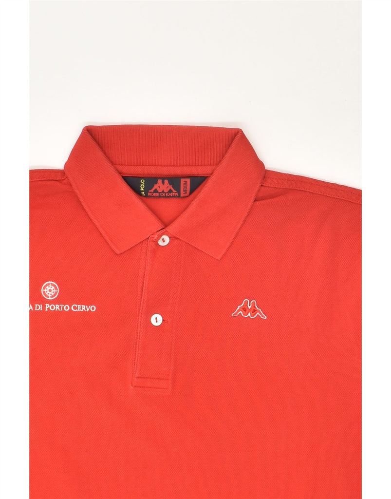 KAPPA Mens Graphic Polo Shirt Medium Red Cotton | Vintage Kappa | Thrift | Second-Hand Kappa | Used Clothing | Messina Hembry 