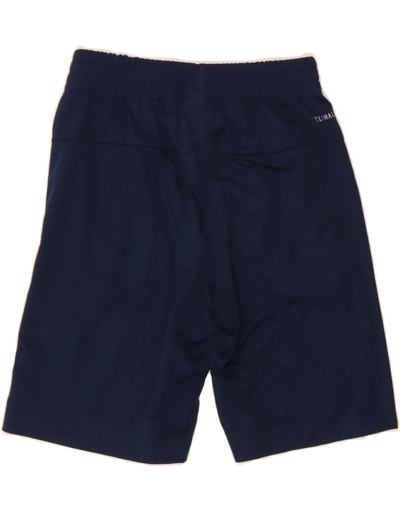 ADIDAS Boys Climalite Graphic Sport Shorts 9-10 Years  Navy Blue Polyester Vintage Adidas and Second-Hand Adidas from Messina Hembry 