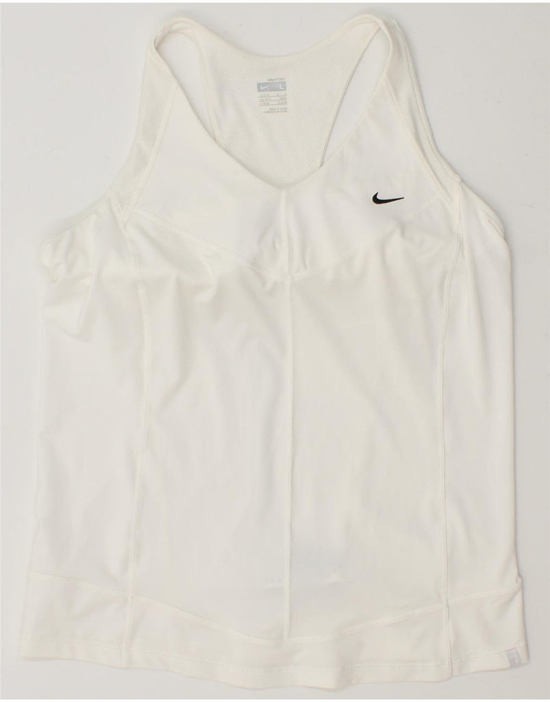 NIKE Womens Vest Top UK 16/18 Large White Polyester Vintage Nike and Second-Hand Nike from Messina Hembry 