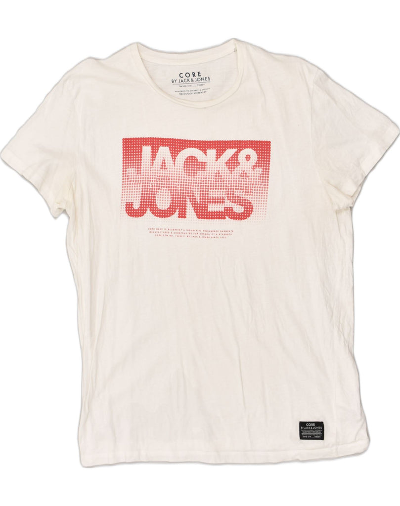 JACK & JONES Mens Graphic T-Shirt Top XL White Cotton | Vintage Jack & Jones | Thrift | Second-Hand Jack & Jones | Used Clothing | Messina Hembry 