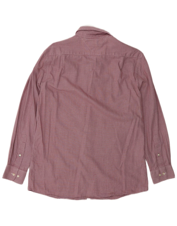Tommy Hilfiger Mens Slim Fit Shirt Size 15 1/2 Medium Red Check