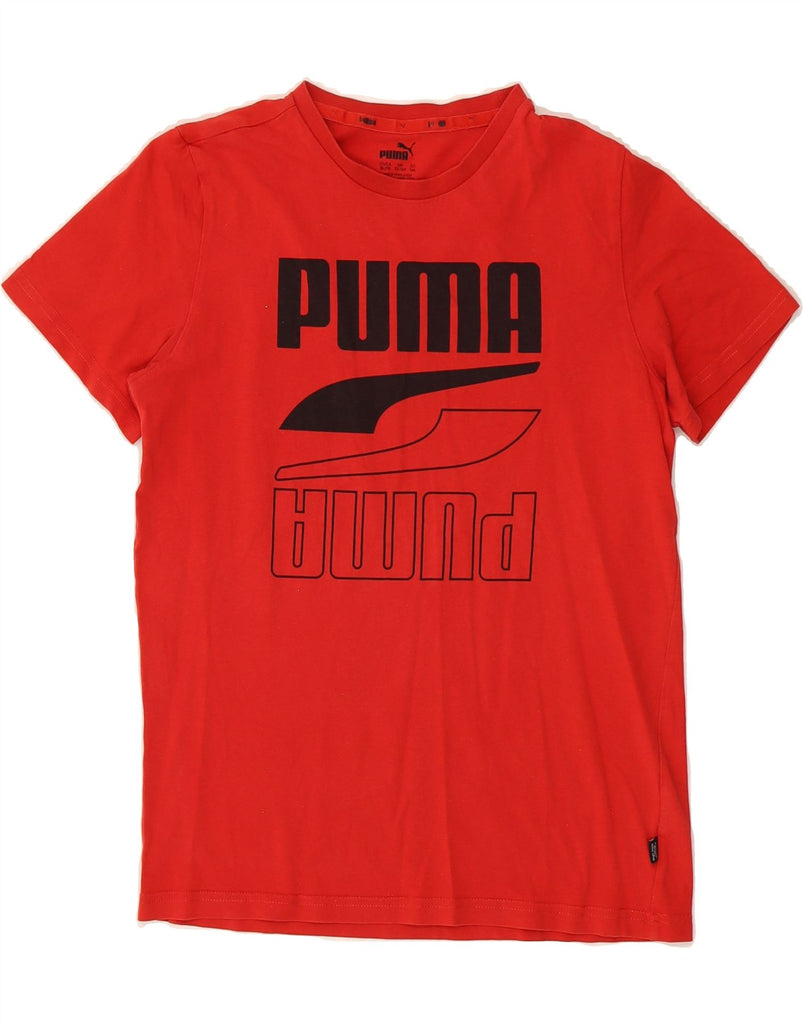 PUMA Boys Graphic T-Shirt Top 13-14 Years Red Cotton Vintage Puma and Second-Hand Puma from Messina Hembry 