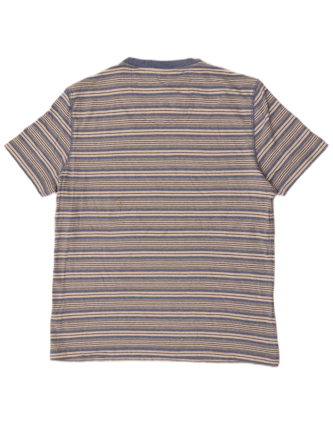 Fat Face Mens T-Shirt Top Large Blue Striped Cotton