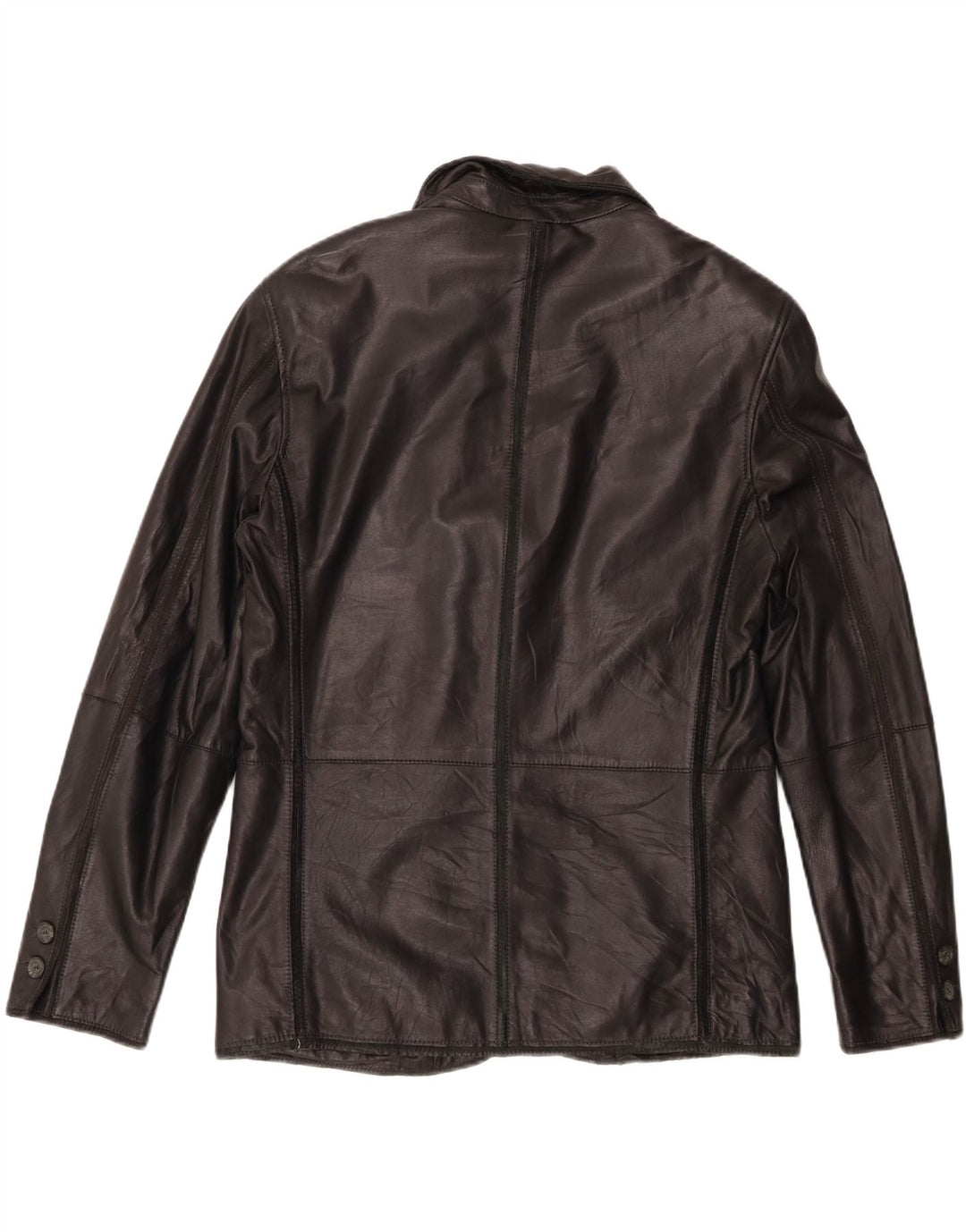 Milestone Mens Leather Jacket IT 48 Medium Black Leather