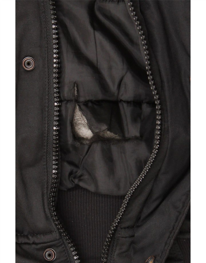 G-Star Mens Hooded Bomber Windbreaker Jacket UK 38 Medium Black Cotton