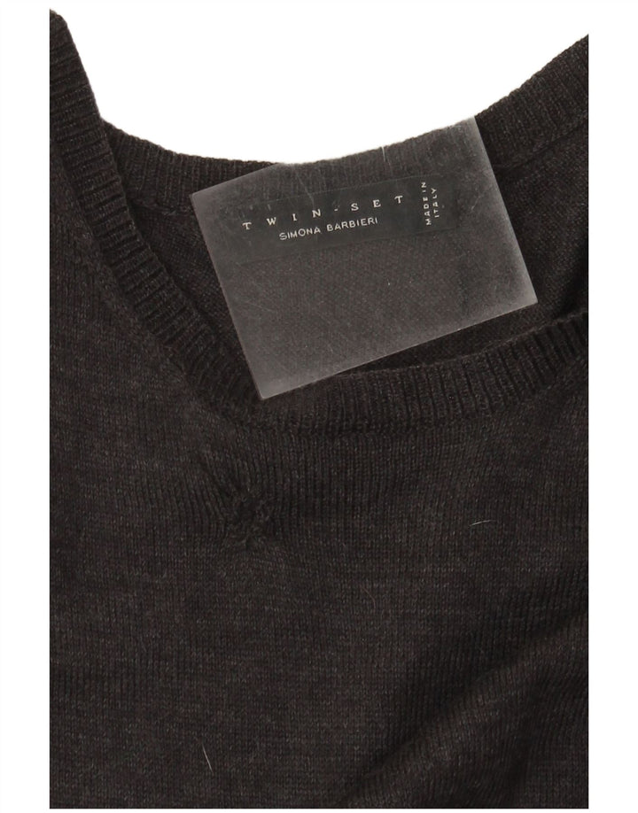 Simona Barbieri Womens Twin-Set Long Sleeve Jumper Dress UK 10 Small Grey