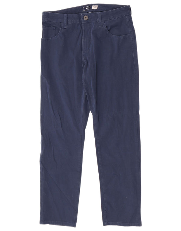 Izod Mens Slim Fit Chino Trousers W30 L30 Navy Blue Cotton