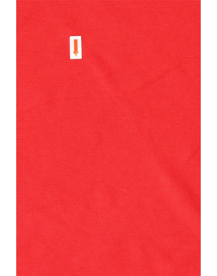 Izod Mens Long Sleeve Polo Shirt Medium Red Polyester