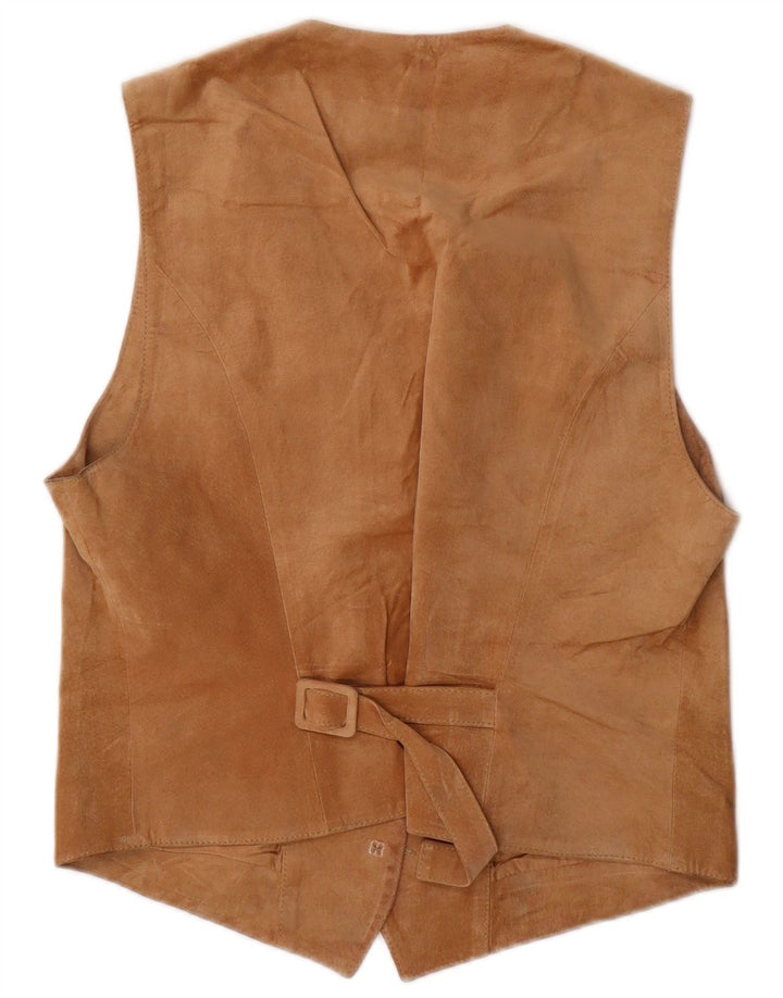 Vintage Womens Suede Waistcoat IT 42  Medium Brown Leather
