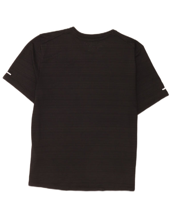 Nike Mens Dri Fit T-Shirt Top Medium Black Pinstripe Polyester