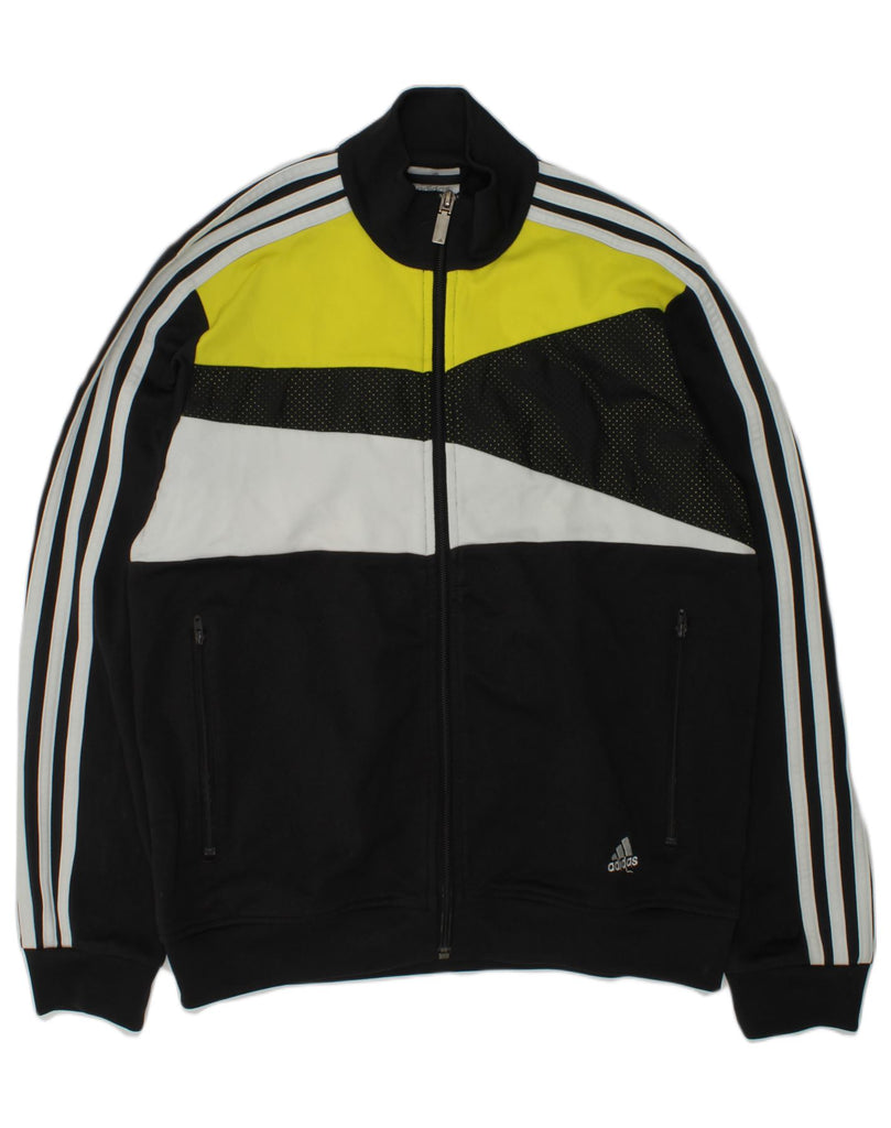 ADIDAS Boys Tracksuit Top Jacket 11-12 Years Black Colourblock Polyester | Vintage Adidas | Thrift | Second-Hand Adidas | Used Clothing | Messina Hembry 