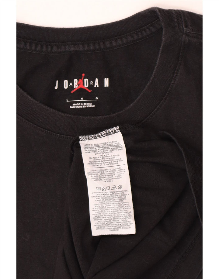 Jordan Mens Graphic T-Shirt Top Large Black Cotton