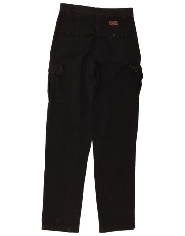 Rifle Mens High Waist Cargo Trousers W33 L33 Black Cotton