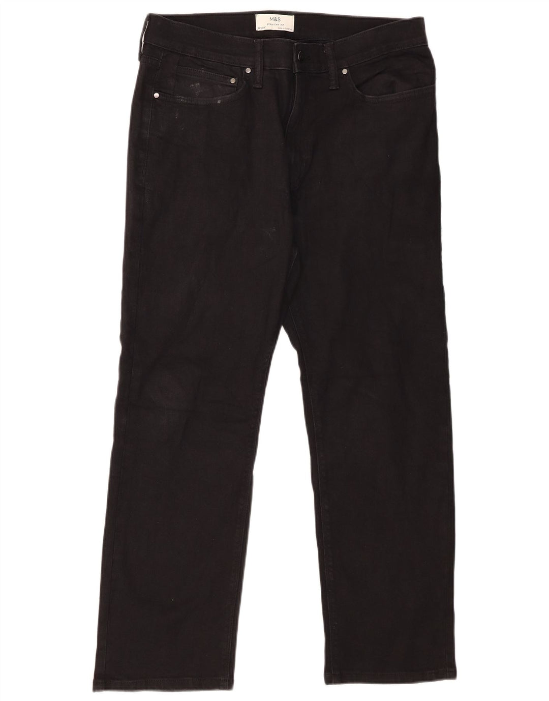 Marks & Spencer Mens Straight Jeans W34 L29 Black Cotton