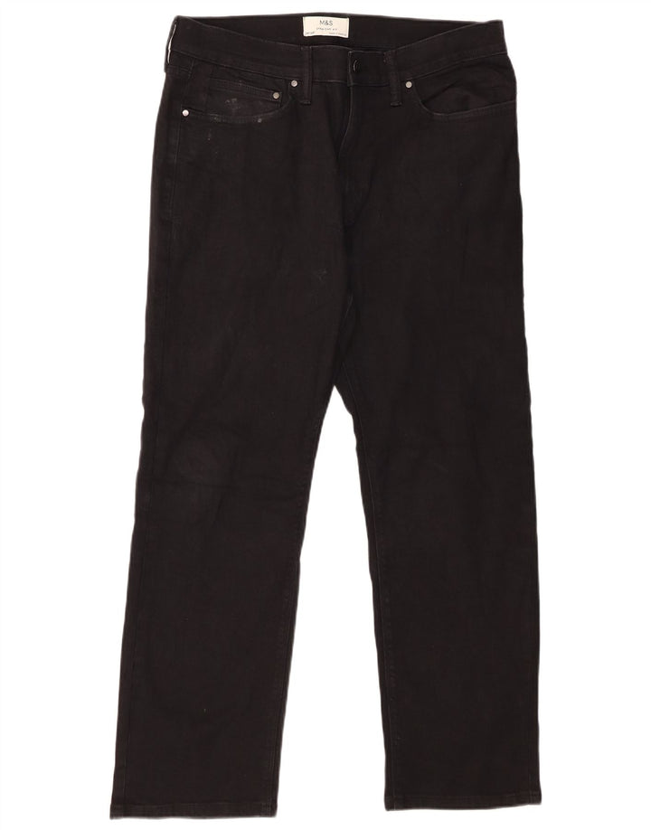 Marks & Spencer Mens Straight Jeans W34 L29 Black Cotton