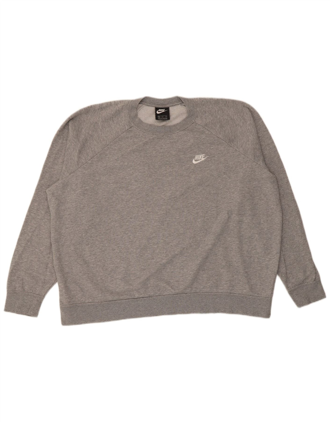Nike Womens Oversized Sweatshirt Jumper UK 20 2XL Grey Flecked Cotton