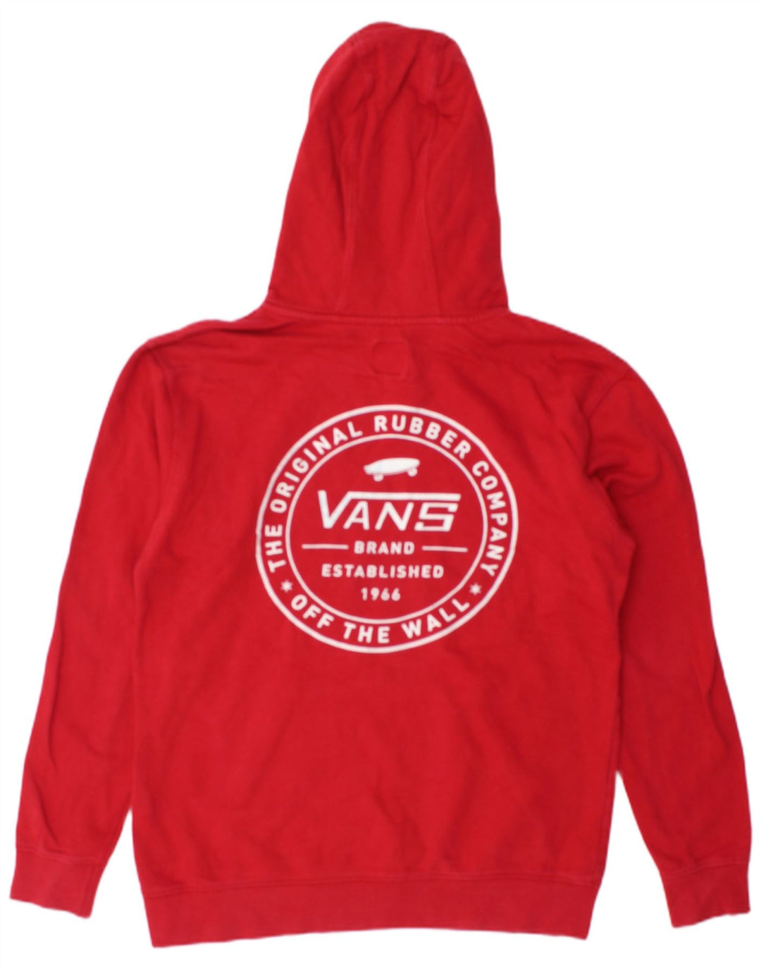 VANS Mens Graphic Hoodie Jumper Small Red Cotton