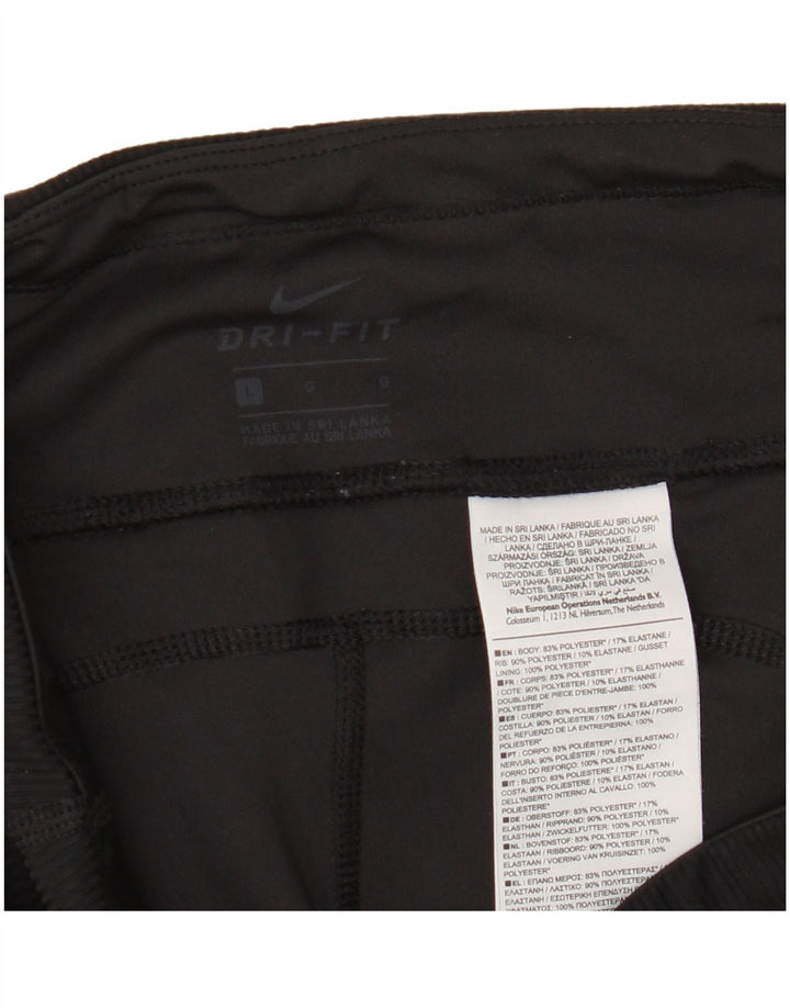 Nike Womens Graphic Leggings UK 14 Large  Black Polyester