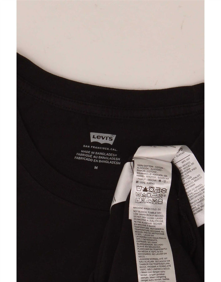 Levi's Womens Graphic T-Shirt Top UK 12 Medium Black Cotton