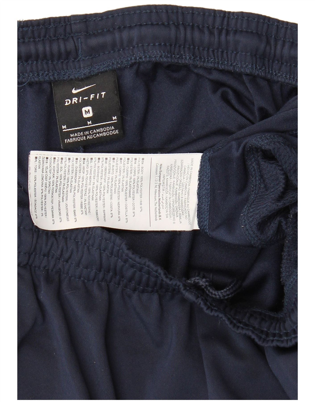 NIKE Mens Dri Fit Tracksuit Trousers Medium  Navy Blue Polyester