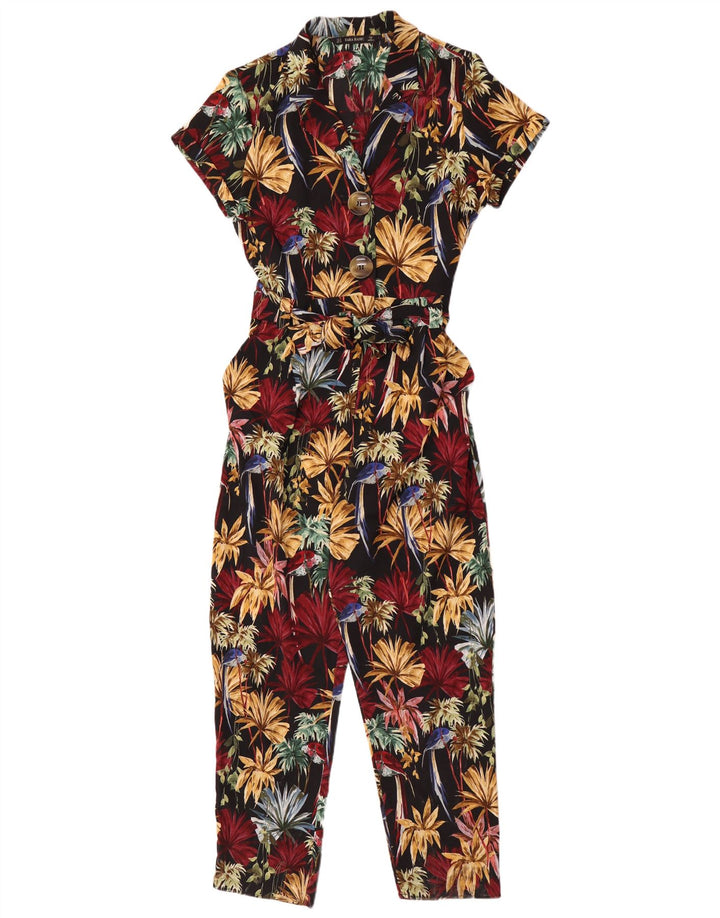 Zara Womens Jumpsuit UK 14 Medium Multicoloured Floral Hawaiian
