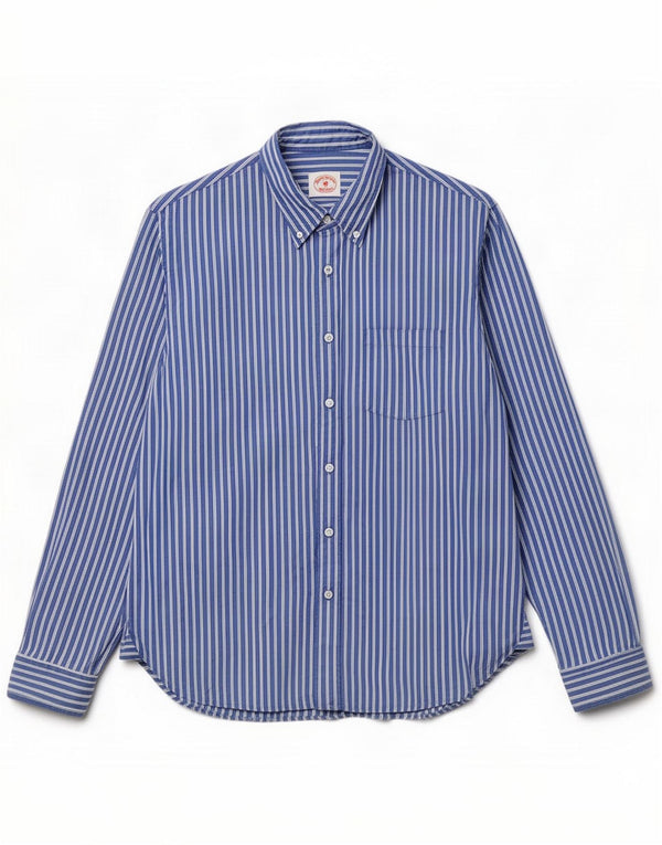 Brooks Brothers Mens Shirt Large Blue Striped Cotton