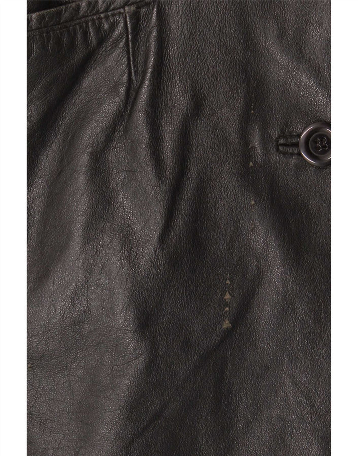 Pascucci Womens Leather Coat IT 44 Medium Black