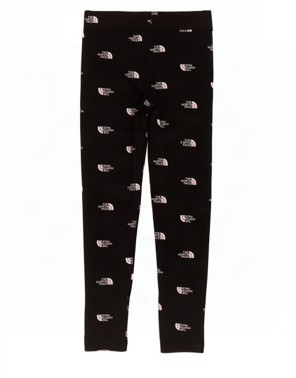 The North Face Girls Graphic Leggings 9-10 Years Medium Black Cotton