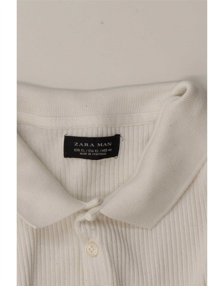 Zara Mens Polo Shirt XL White