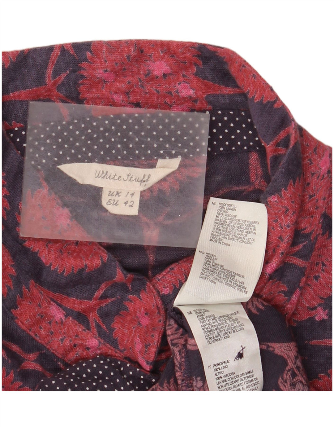 White Stuff Womens Longline Shirt Blouse UK 14 Large Navy Blue