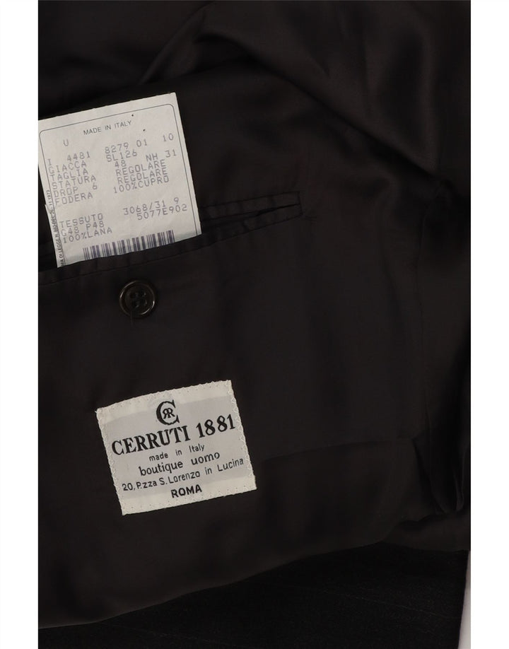Cerruti 1881 Mens Double Breasted Blazer Jacket IT 48 Medium Grey Pinstripe