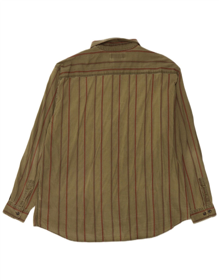 Columbia Womens Shirt 2XL Khaki Striped Cotton
