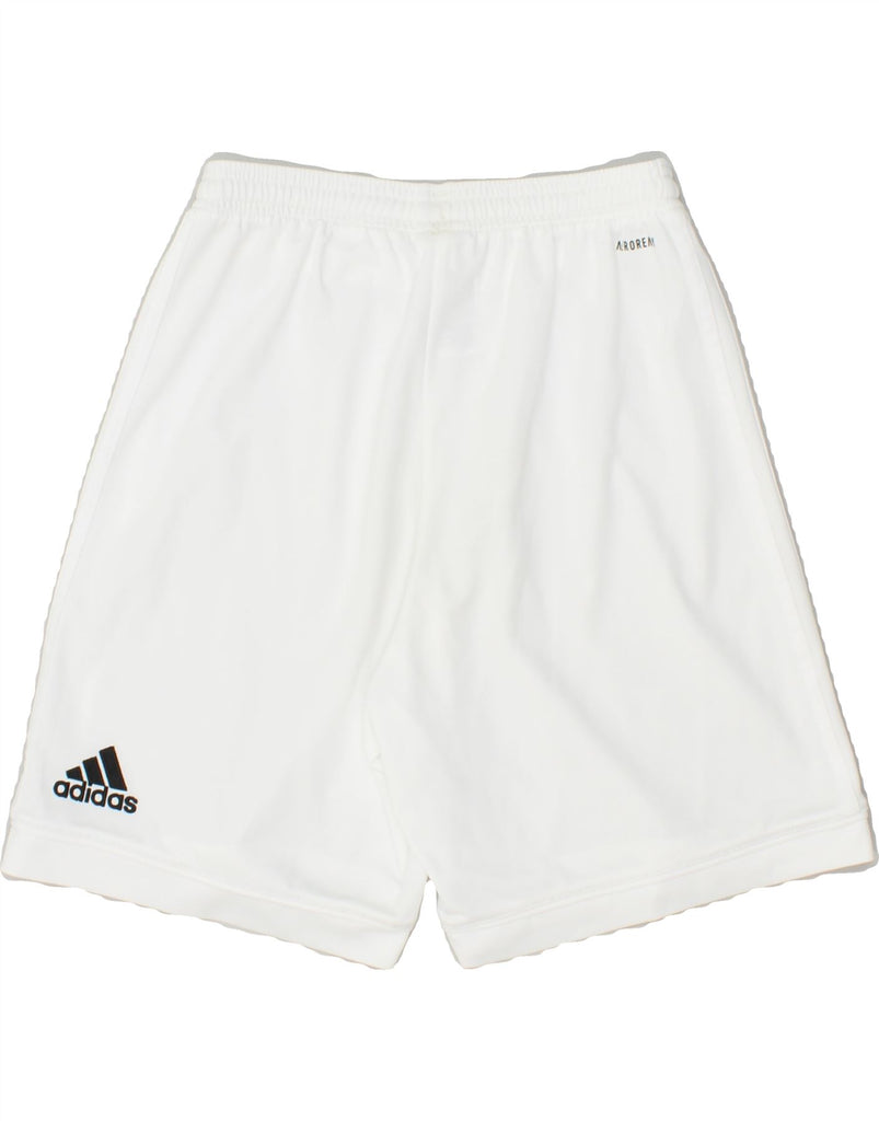 ADIDAS Mens Aeroready Graphic Sport Shorts Small White Polyester Vintage Adidas and Second-Hand Adidas from Messina Hembry 