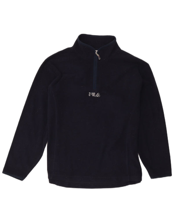 Fila Mens Zip Neck Fleece Jumper Medium Navy Blue Polyester