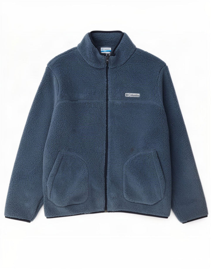 Columbia Mens Fleece Jacket UK 42 XL Blue Polyester