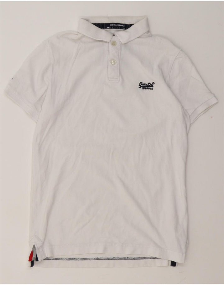 Superdry Mens Polo Shirt Medium White Cotton
