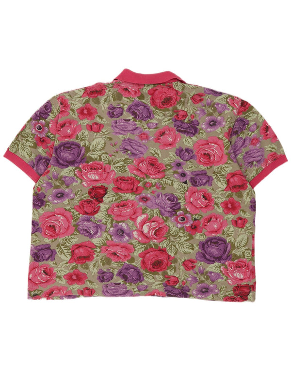 Chambers Womens Polo Shirt UK 18 XL Multicoloured Floral
